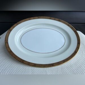 Noritake Goldkin 5675 Large Oval Serving Platter 11 inches Japan 1950s